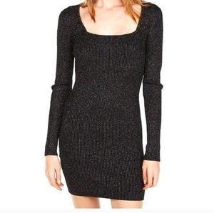 Express metallic ribbed bodycon dress NWT 2
